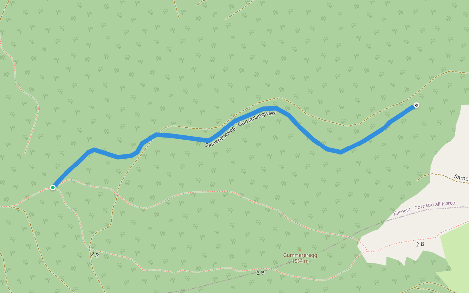 Samereckweg - Gumerlangwies walking route map in San Valentino In Campo
