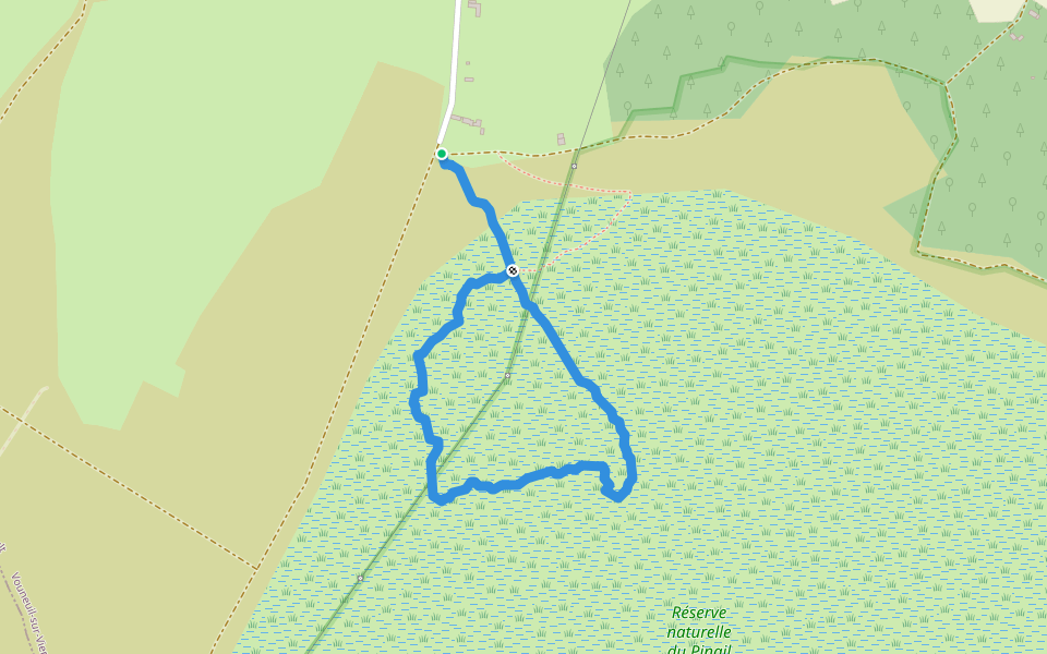 Chemin Découverte Réserve du Pinail walking route map in Vouneuil-sur-Vienne