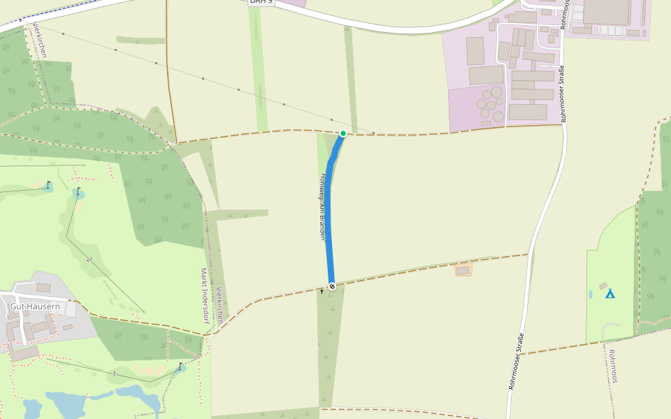 Hohlweg "Am Branden" walking route map in Vierkirchen