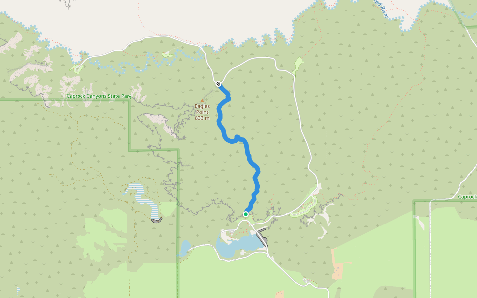 Trail J - Eagle Point Trail walking route map in Quitaque