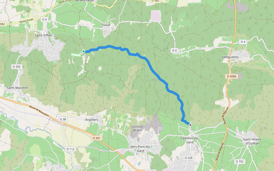 DFCI Y56 walking route map in Flaux