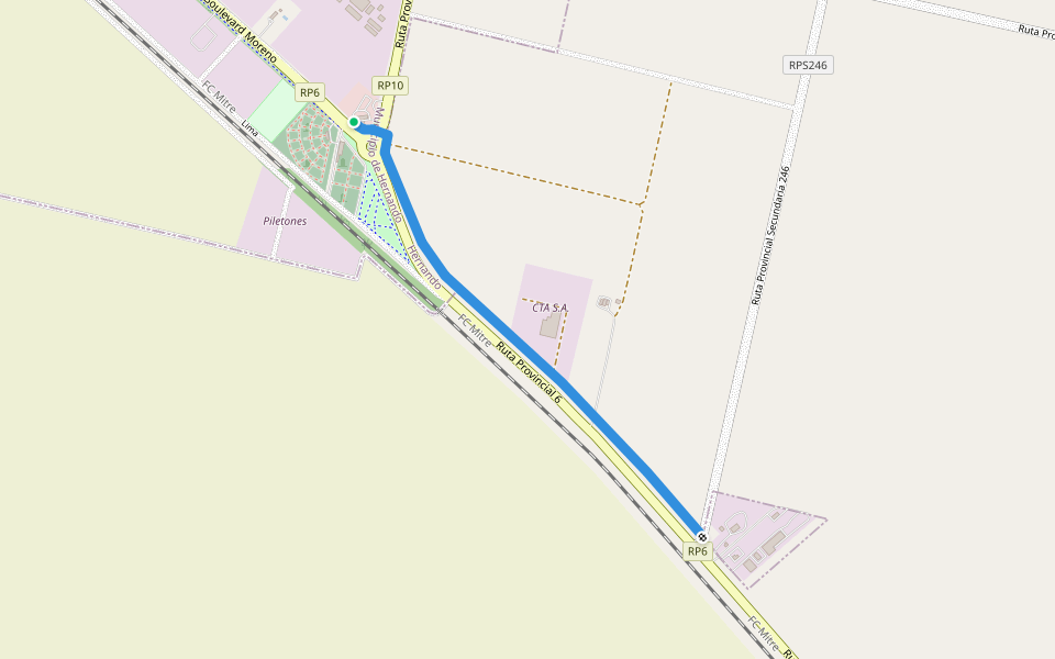 Ciclo Vía walking route map in Hernando