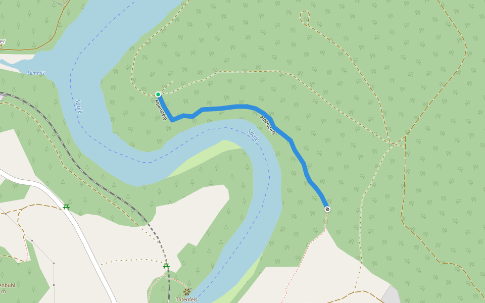 Alpensteig walking route map in Rosenthal am Rennsteig