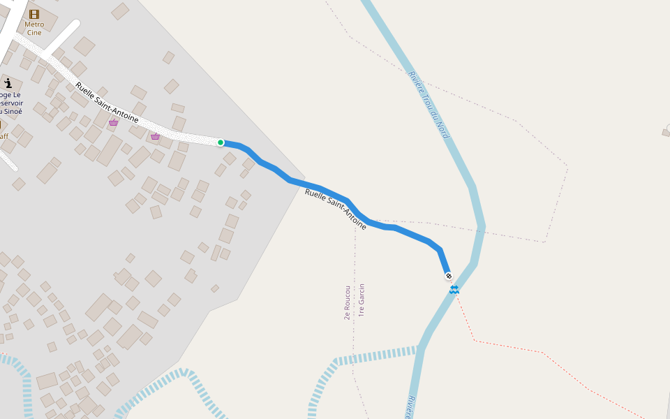 Ruelle Saint-Antoine walking route map in Trou-du-Nord