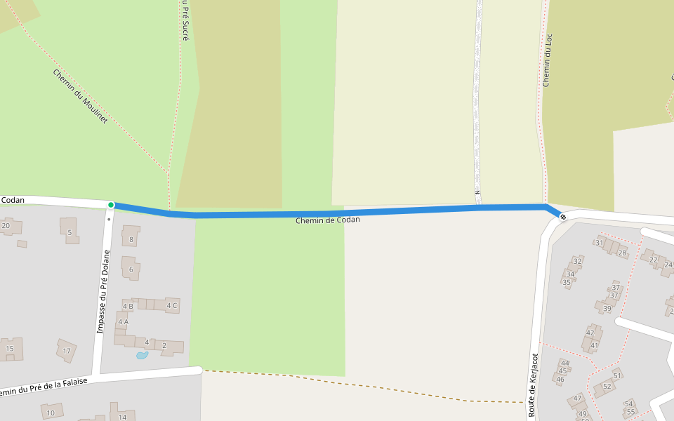 Chemin de Codan walking route map in Batz-sur-Mer