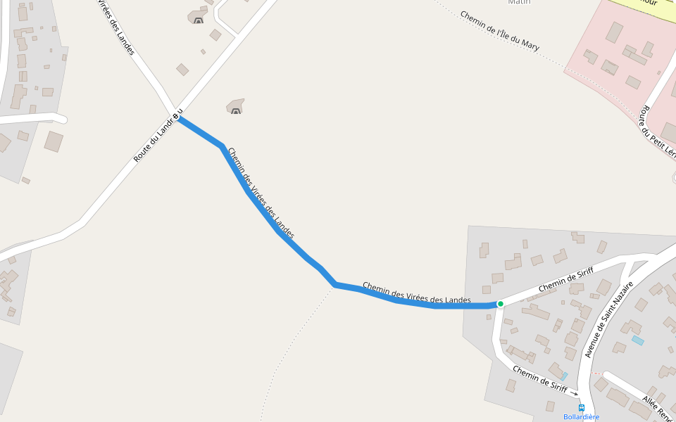 Chemin des Virées des Landes walking route map in Saint-Nazaire