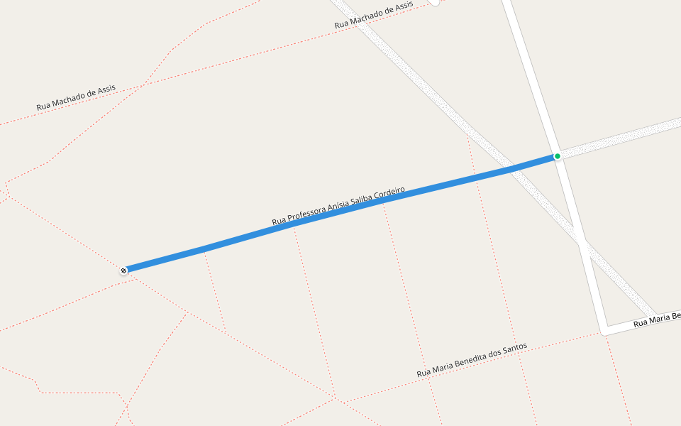 Rua Professora Anísia Saliba Cordeiro walking route map in Buritizeiro