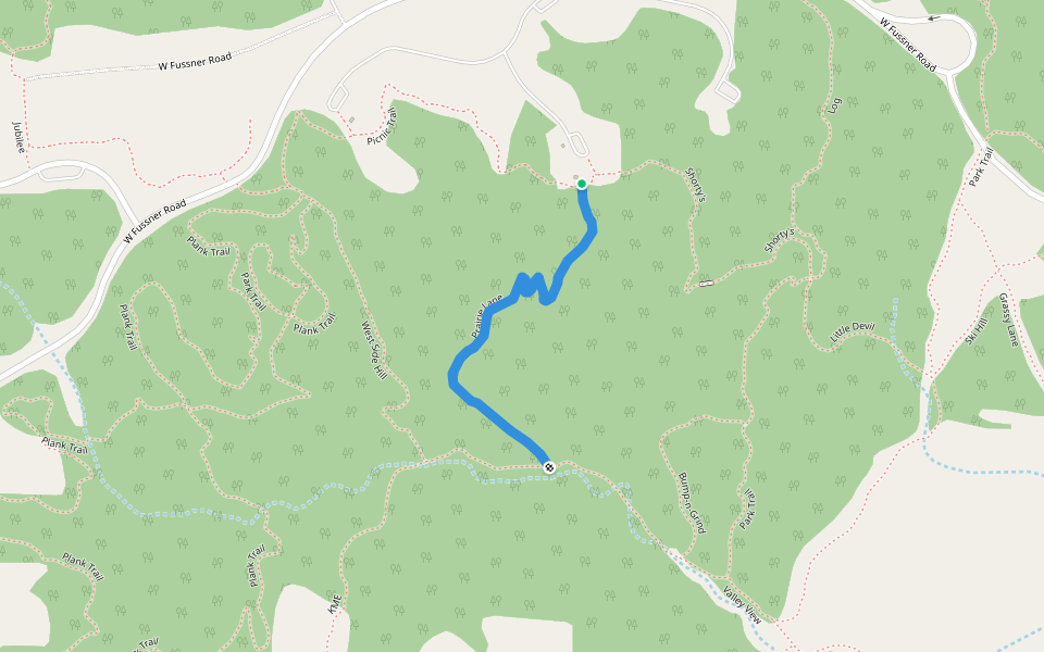 Prairie Lane walking route map in Brimfield