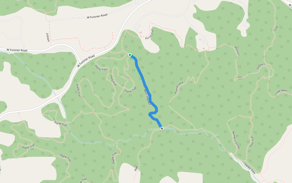 West Side Hill walking route map in Brimfield