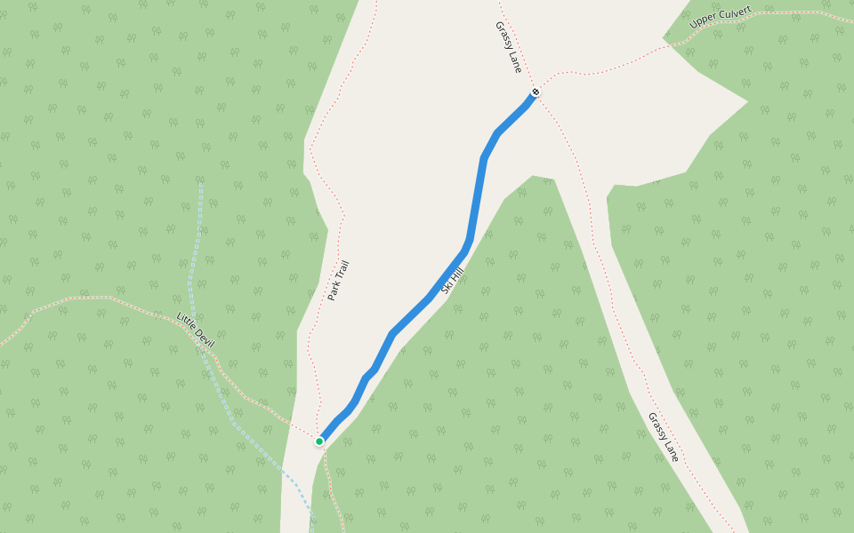 Ski Hill walking route map in Brimfield