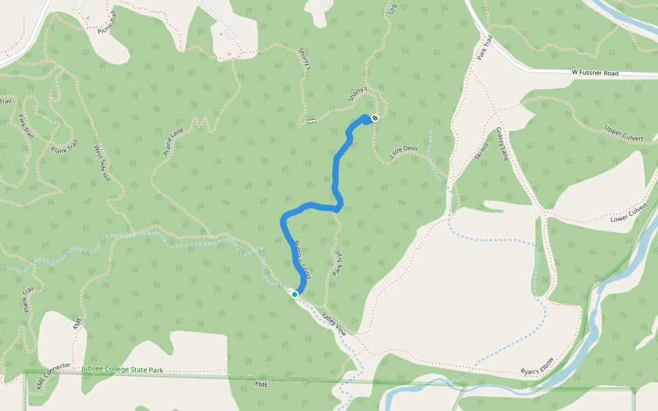 Bump-n-Grind walking route map in Brimfield