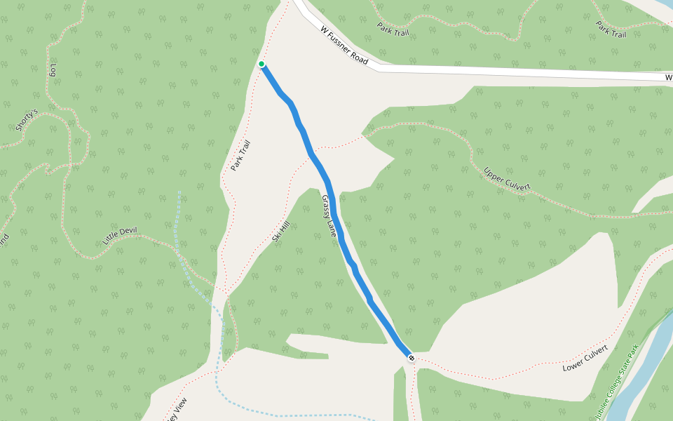 Grassy Lane walking route map in Brimfield