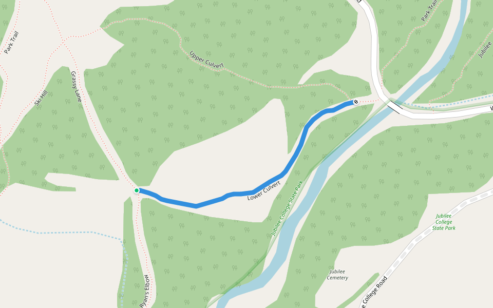 Lower Culvert walking route map in Brimfield