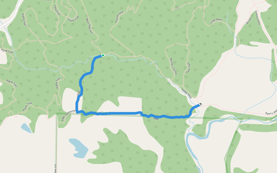 KME walking route map in Brimfield