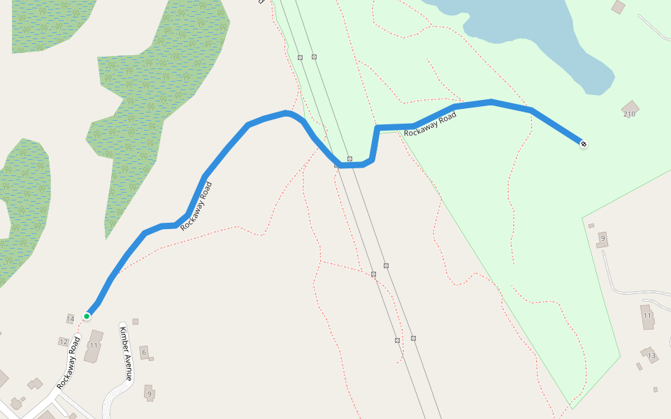 Rockaway Road walking route map in Middleton