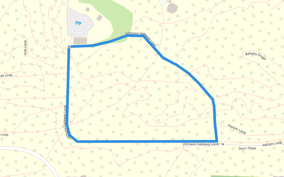 Core loop walking route map in Houghton