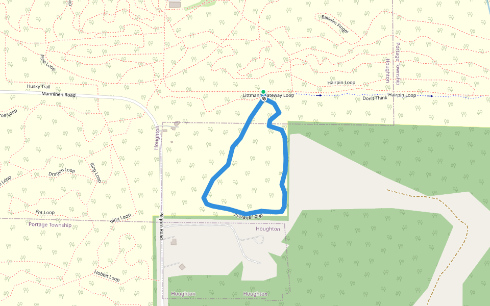 Portage Loop walking route map in Houghton