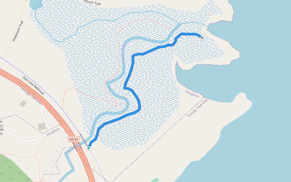Nara Nature Park South Boardwalk walking route map in Houghton