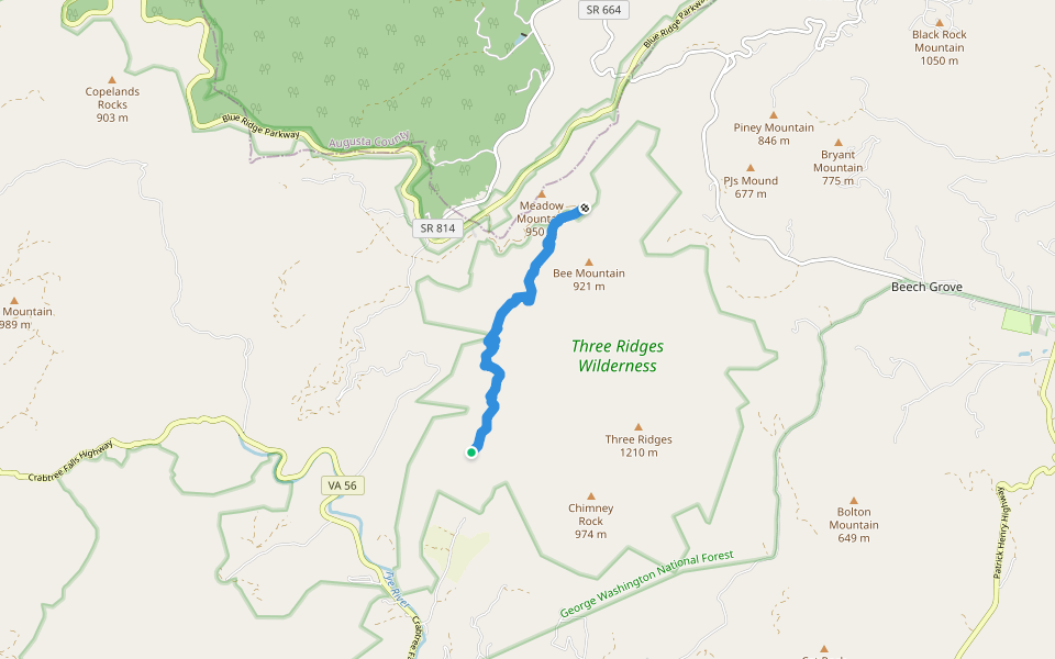 Mau-Har Trail walking route map in Tyro