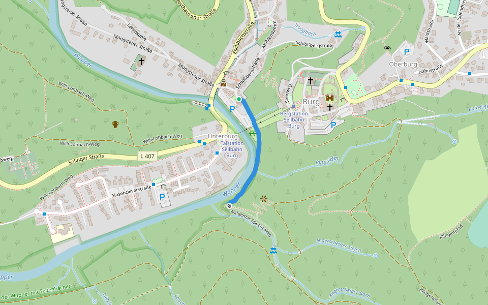 Waldemar-Specht-Weg walking route map in Solingen
