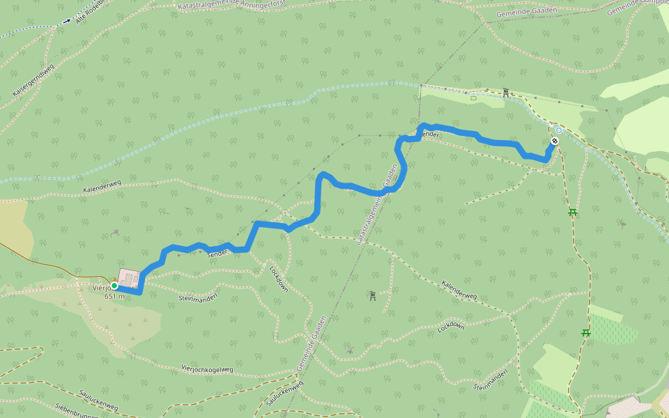 Sender walking route map in Gaaden bei Mödling