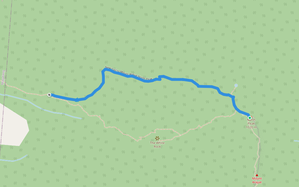 New trail to Mount Arayat North Peak walking route map in Arayat