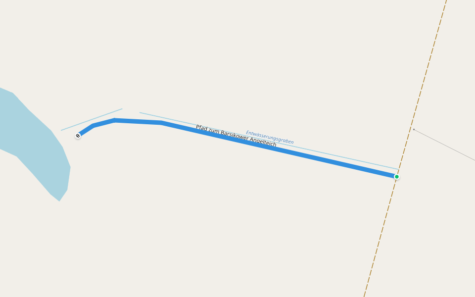 Pfad zum Barsikower Angelteich walking route map in Wusterhausen/Dosse