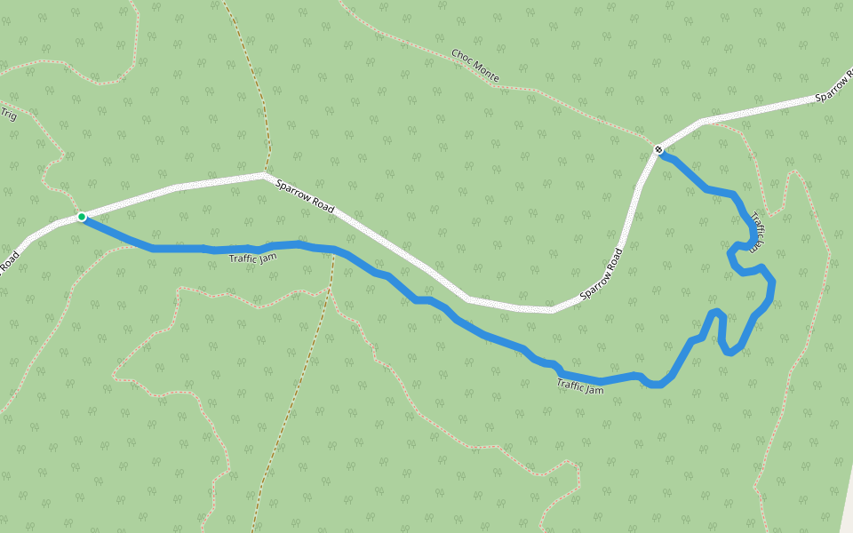 Traffic Jam walking route map in Oaks Estate