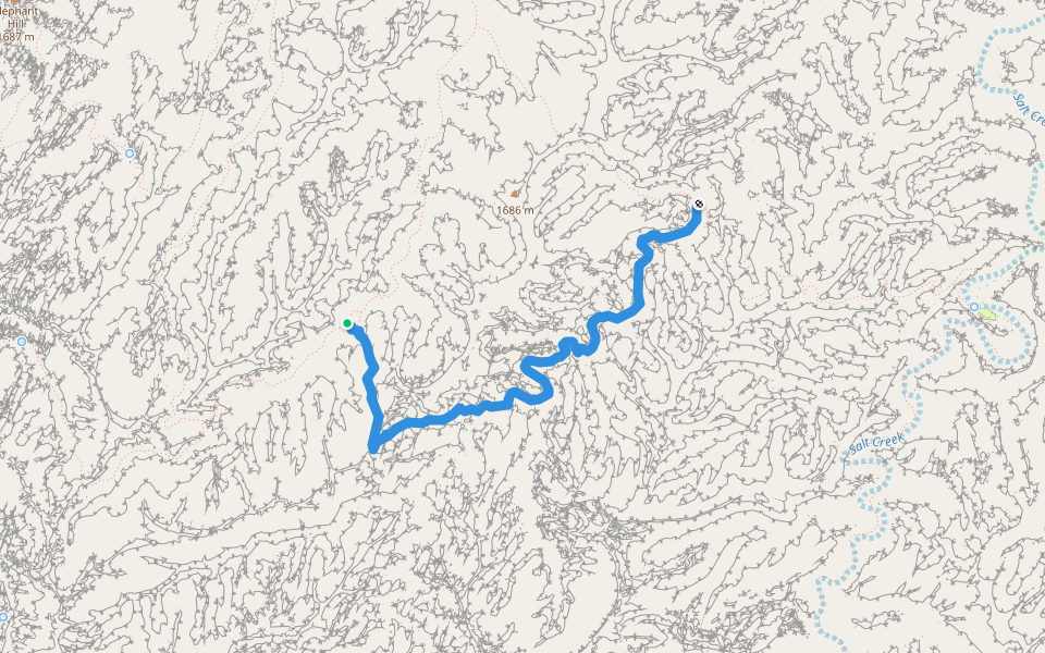 Lost Canyon Trail walking route map in Monticello