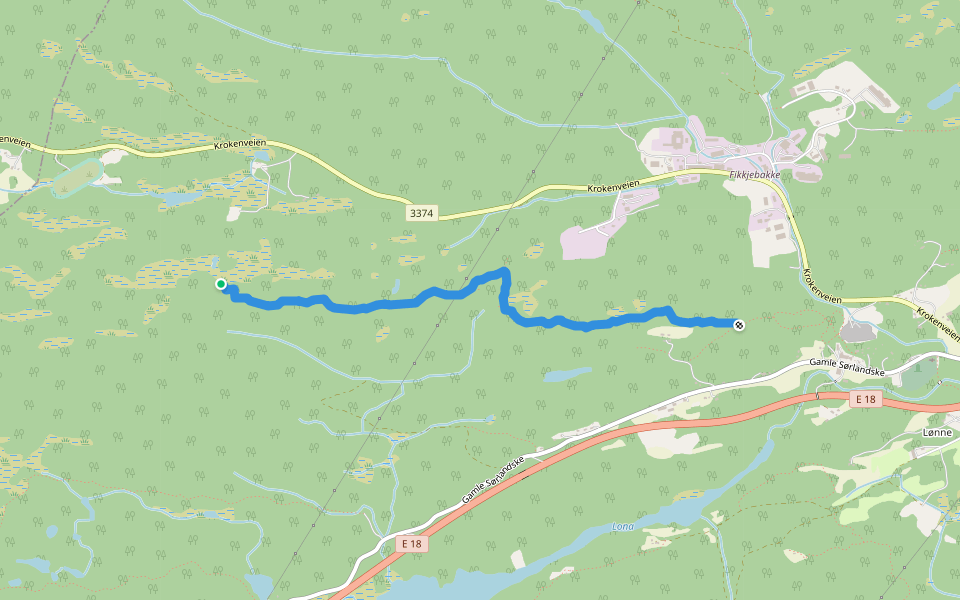 Ridevei walking route map in Sannidal