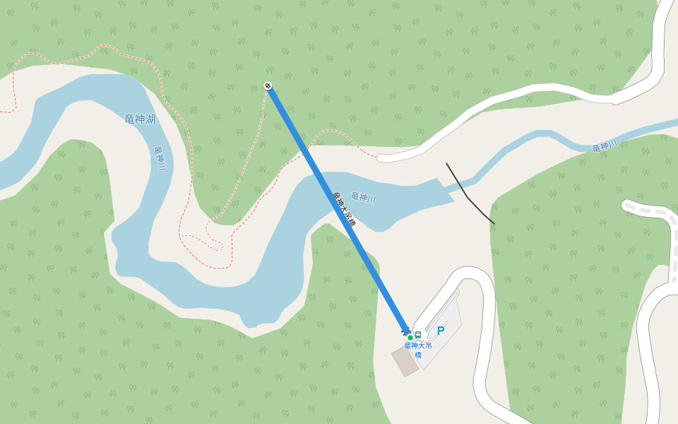 竜神大吊橋 walking route map in Hitachiota