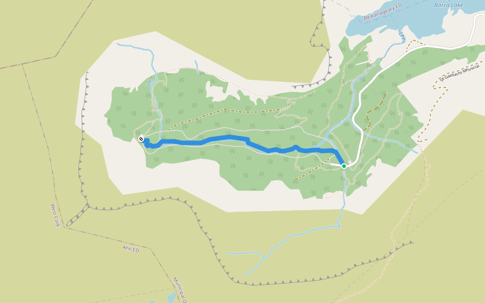 Slí Laoi walking route map in Gougane Barra