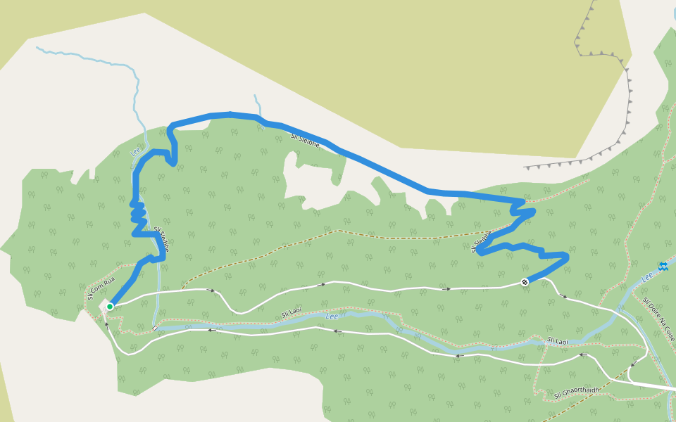 Slí Sleibhe walking route map in Gougane Barra