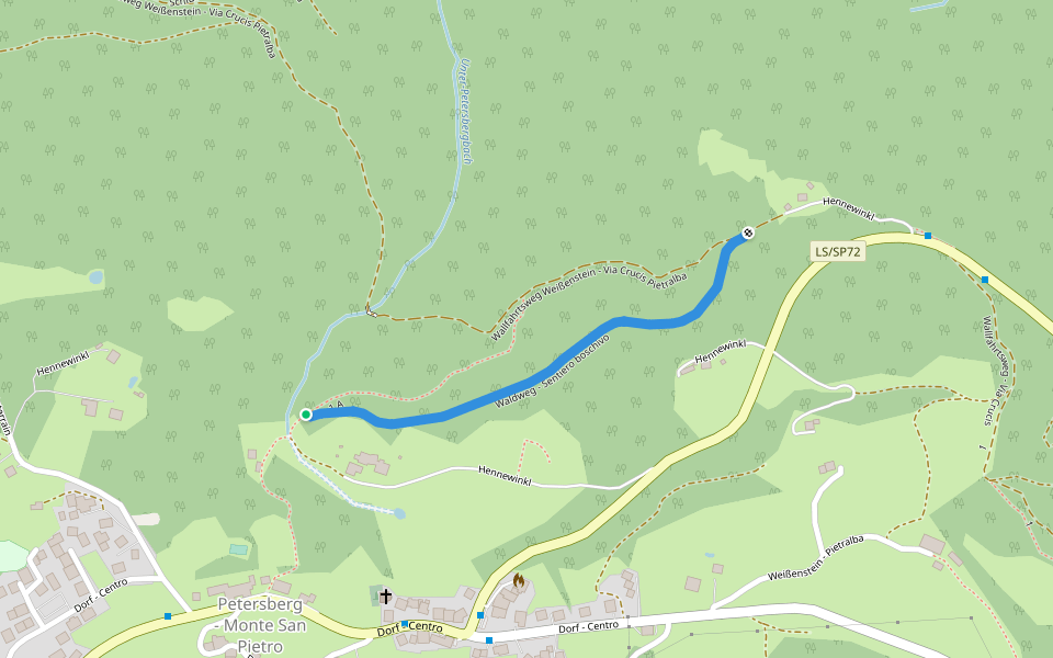 Waldweg - Sentiero boschivo walking route map in Ega