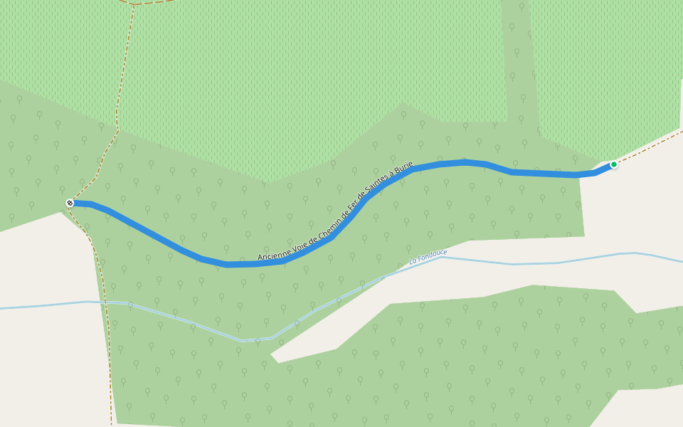 Ancienne Voie de Chemin de Fer de Saintes à Burie walking route map in Saint-Bris-des-Bois