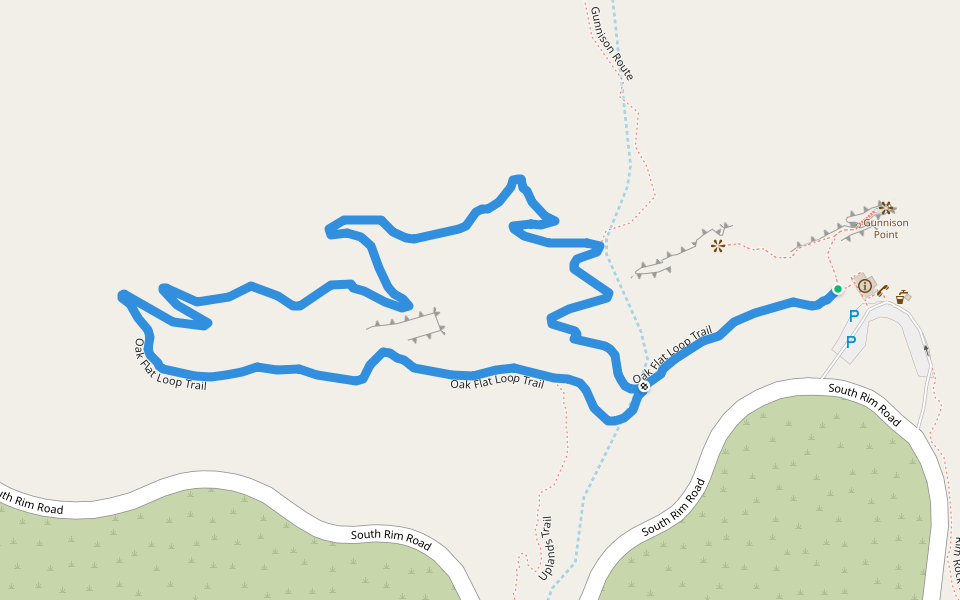Oak Flat Loop Trail walking route map in Montrose