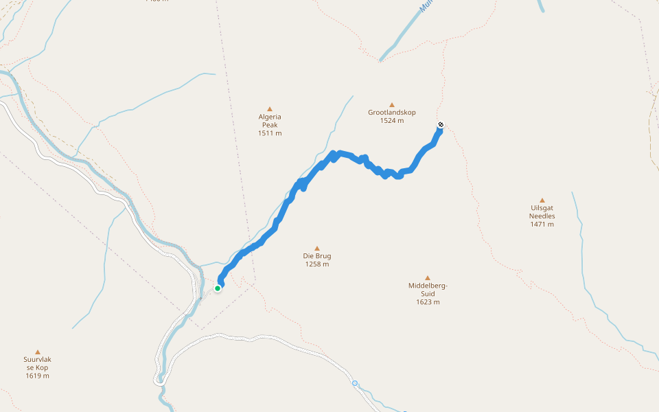 Die Gat walking route map in West Coast DC
