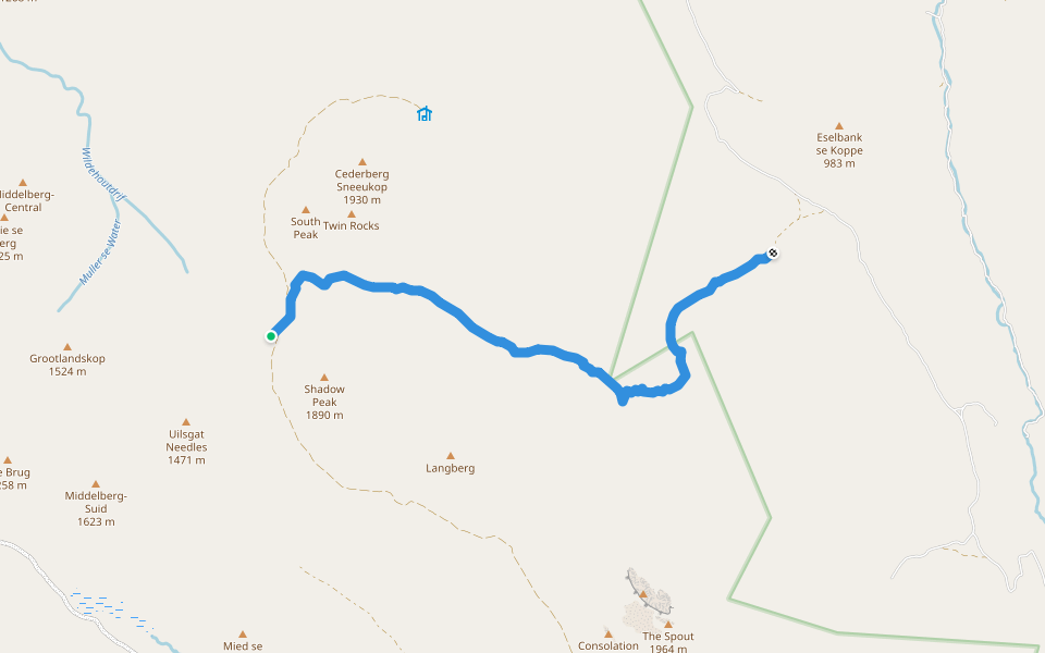 Elselbank walking route map in West Coast DC