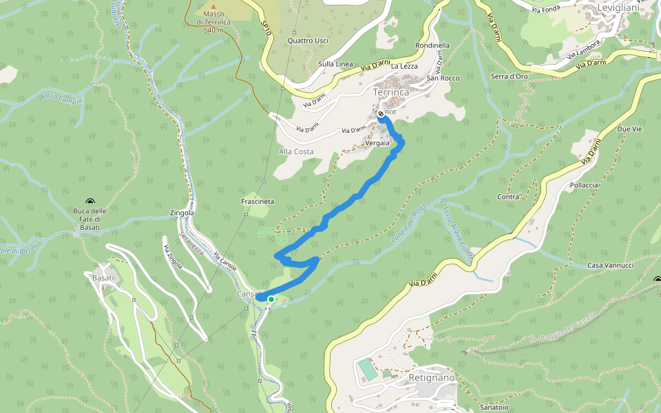 S.A.V. Sentieri Alta Versilia walking route map in Cansoli