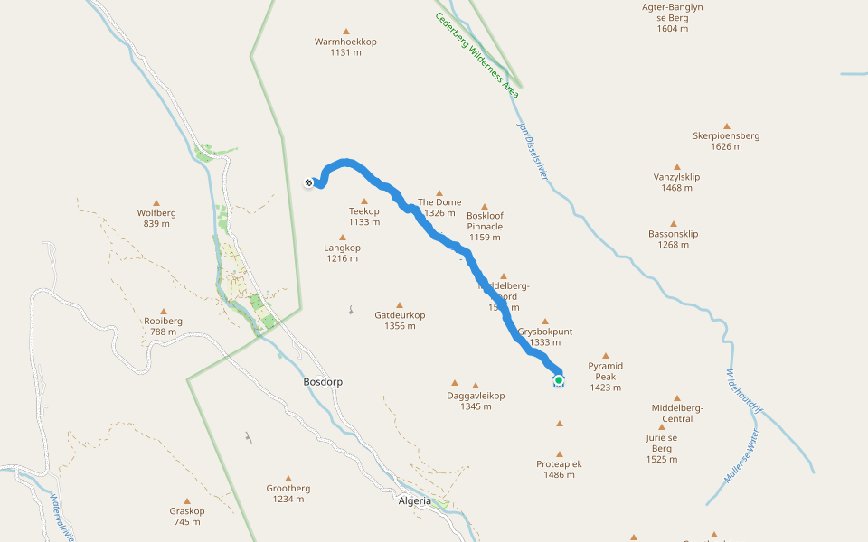Middelberg Noord walking route map in West Coast DC