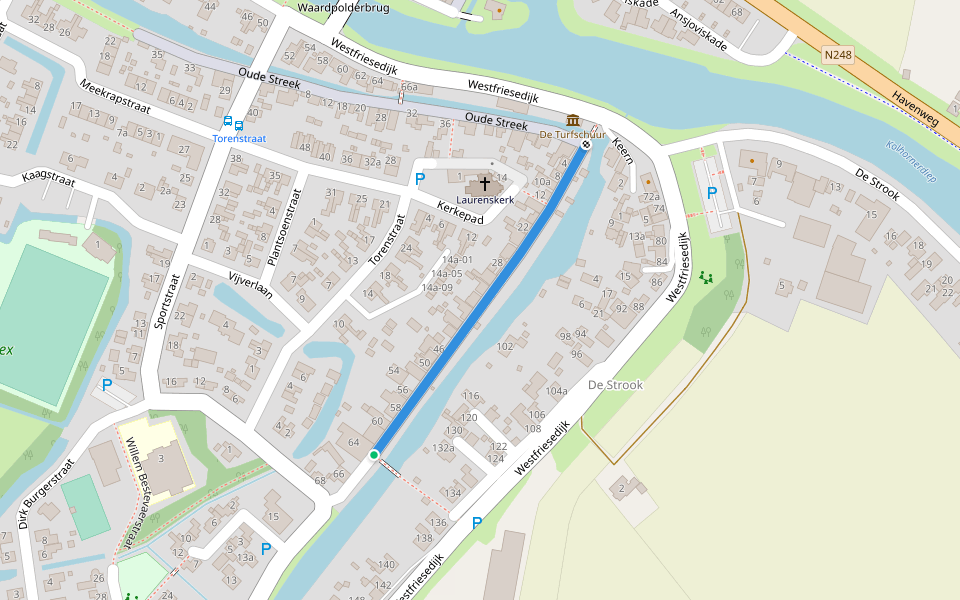 Nieuwe Streek walking route map in Kolhorn