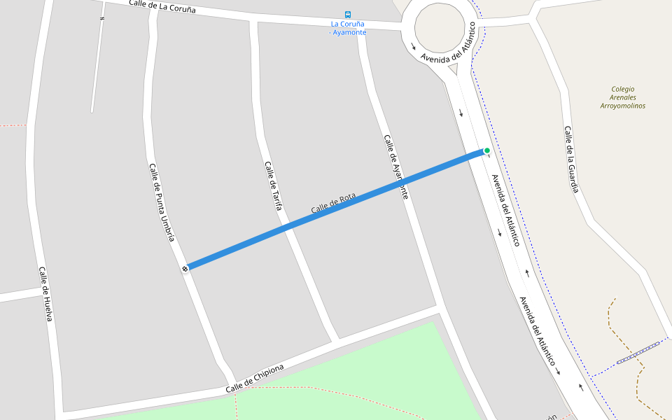 Calle de Rota walking route map in Castañeras