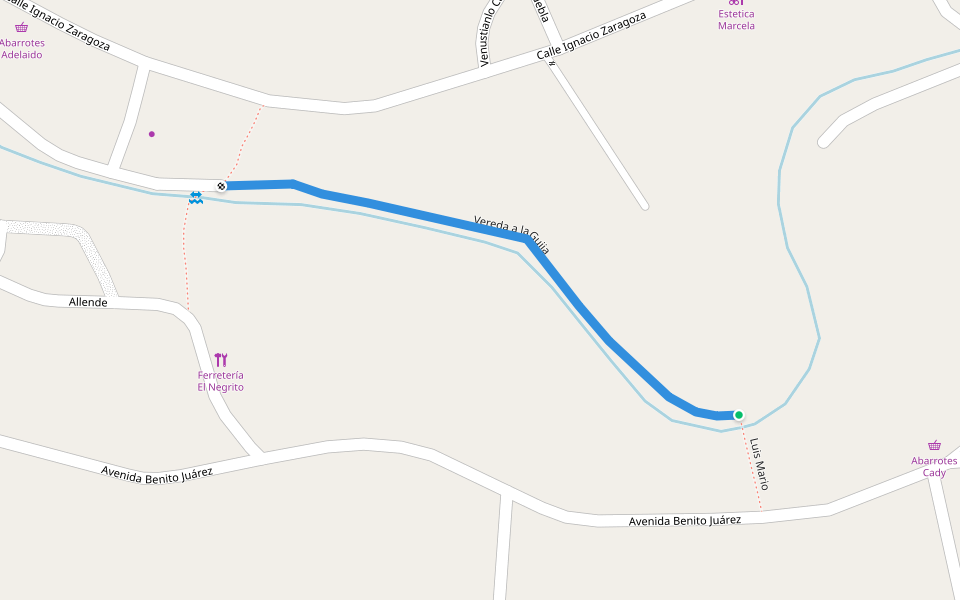 Vereda a la Guija walking route map in Santiago