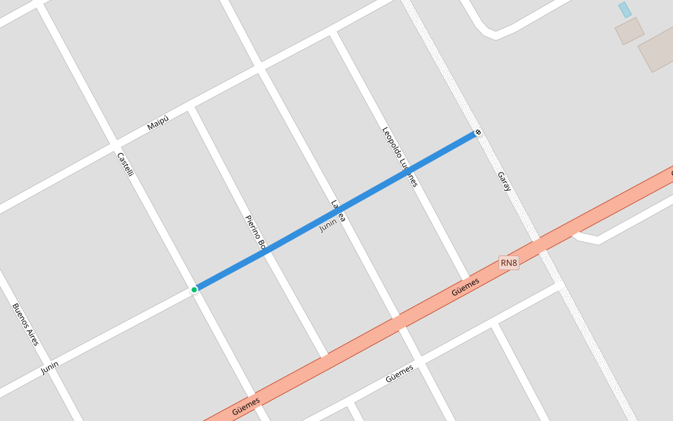 Junin walking route map in Sampacho