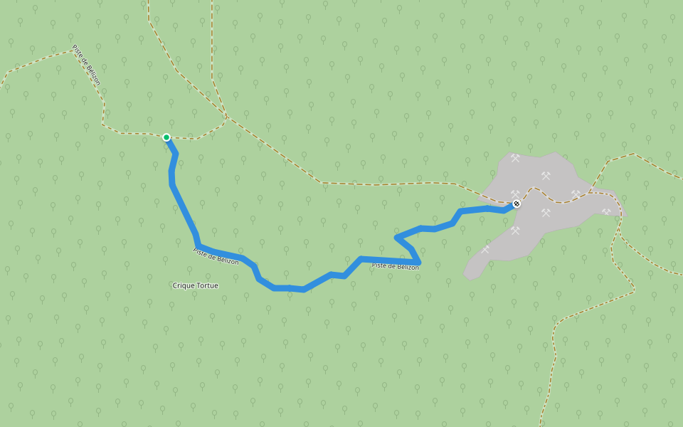 Piste de Bélizon walking route map in Kourou