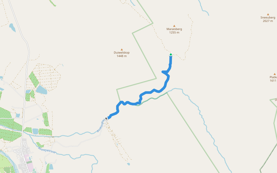 Boskloof Citrusdal walking route map in West Coast DC