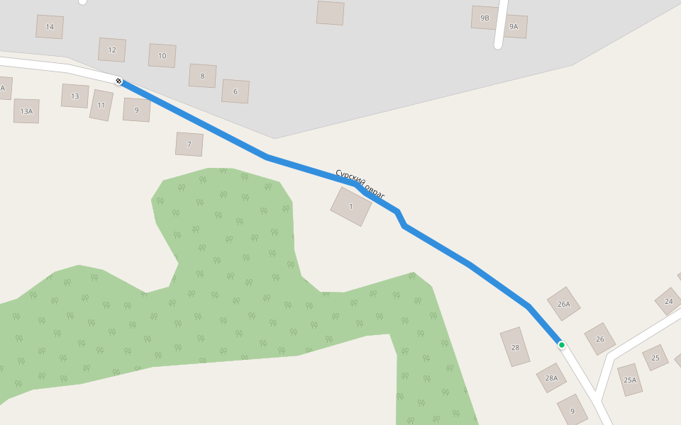 Сурский овраг walking route map in Alatyr