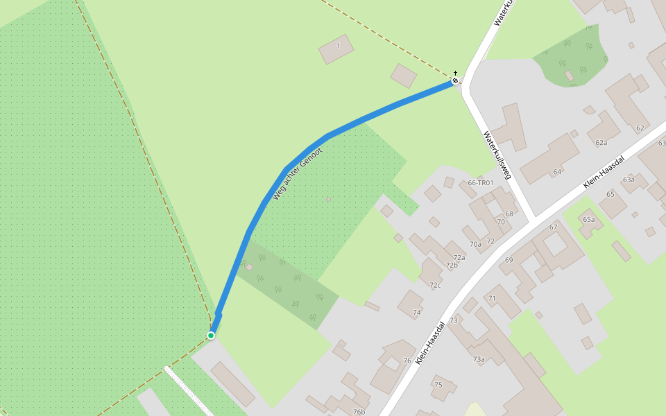Weg achter Genoot walking route map in Schimmert