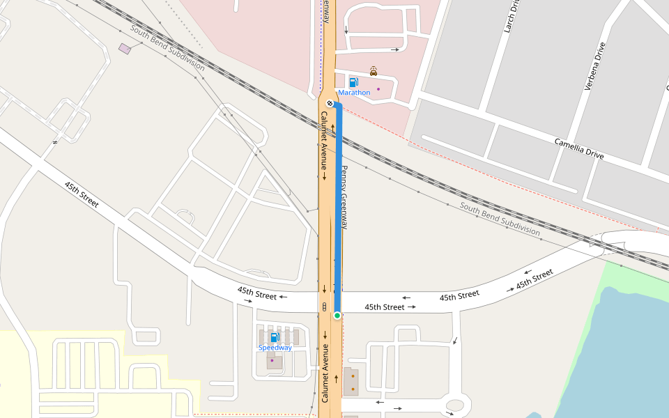Pennsy Greenway walking route map in Munster