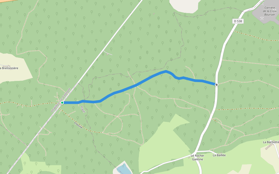 Pontavice walking route map in Placé